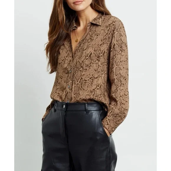 Rails Noemi Top in Brown Snakeskin - Picture 3 of 13